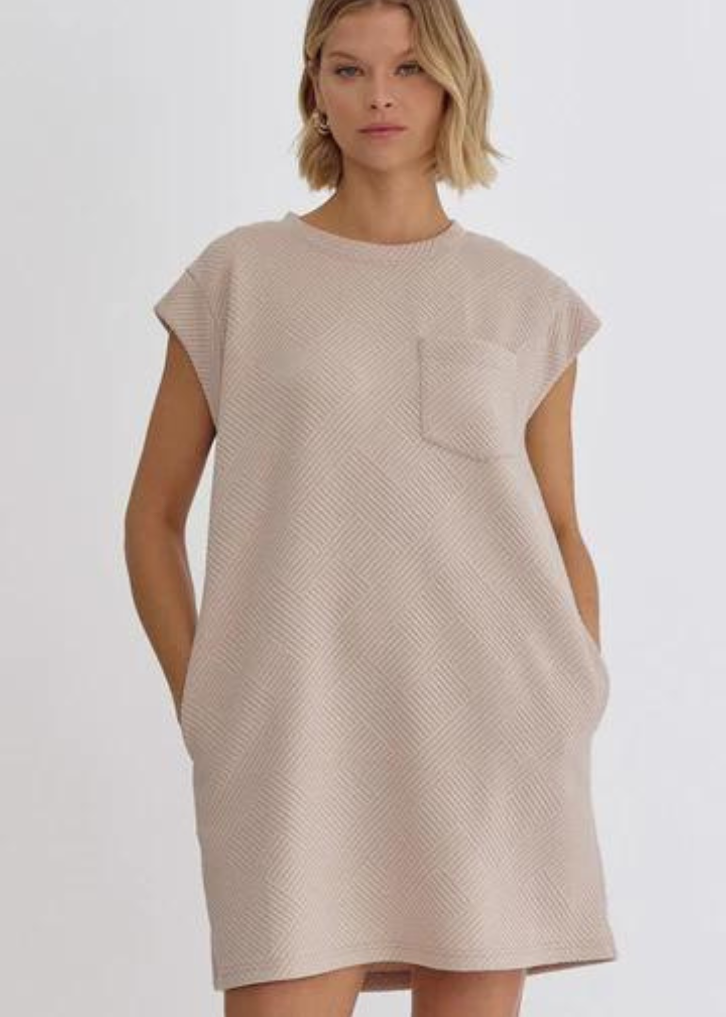 DONNA MINI DRESS-LT TAUPE