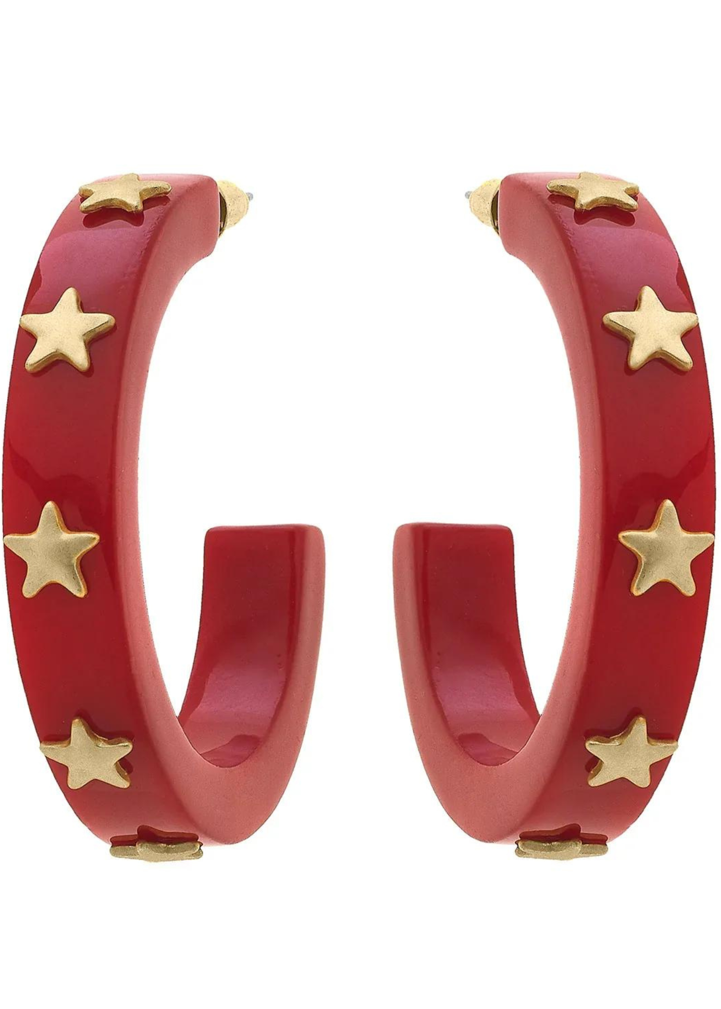 LIBERTY STAR RESIN HOOP EARRING