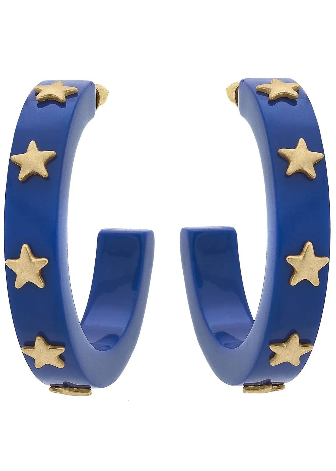 LIBERTY STAR RESIN HOOP EARRING