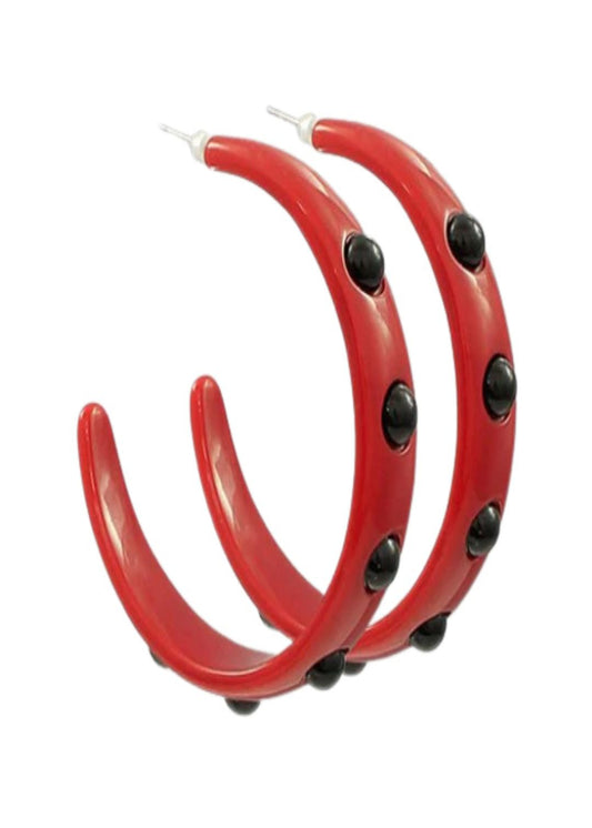 "GAME DAY" DOTTED BALL ACETATE HOOPS