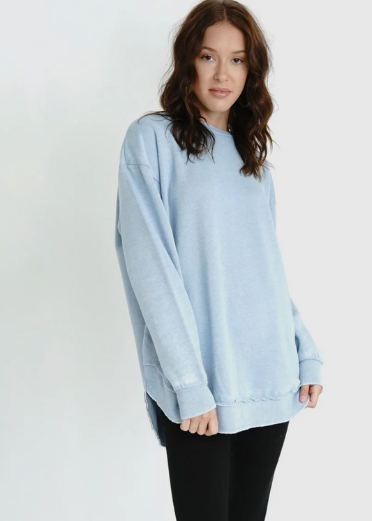 PONCHO FLEECE-LIGHT BLUE