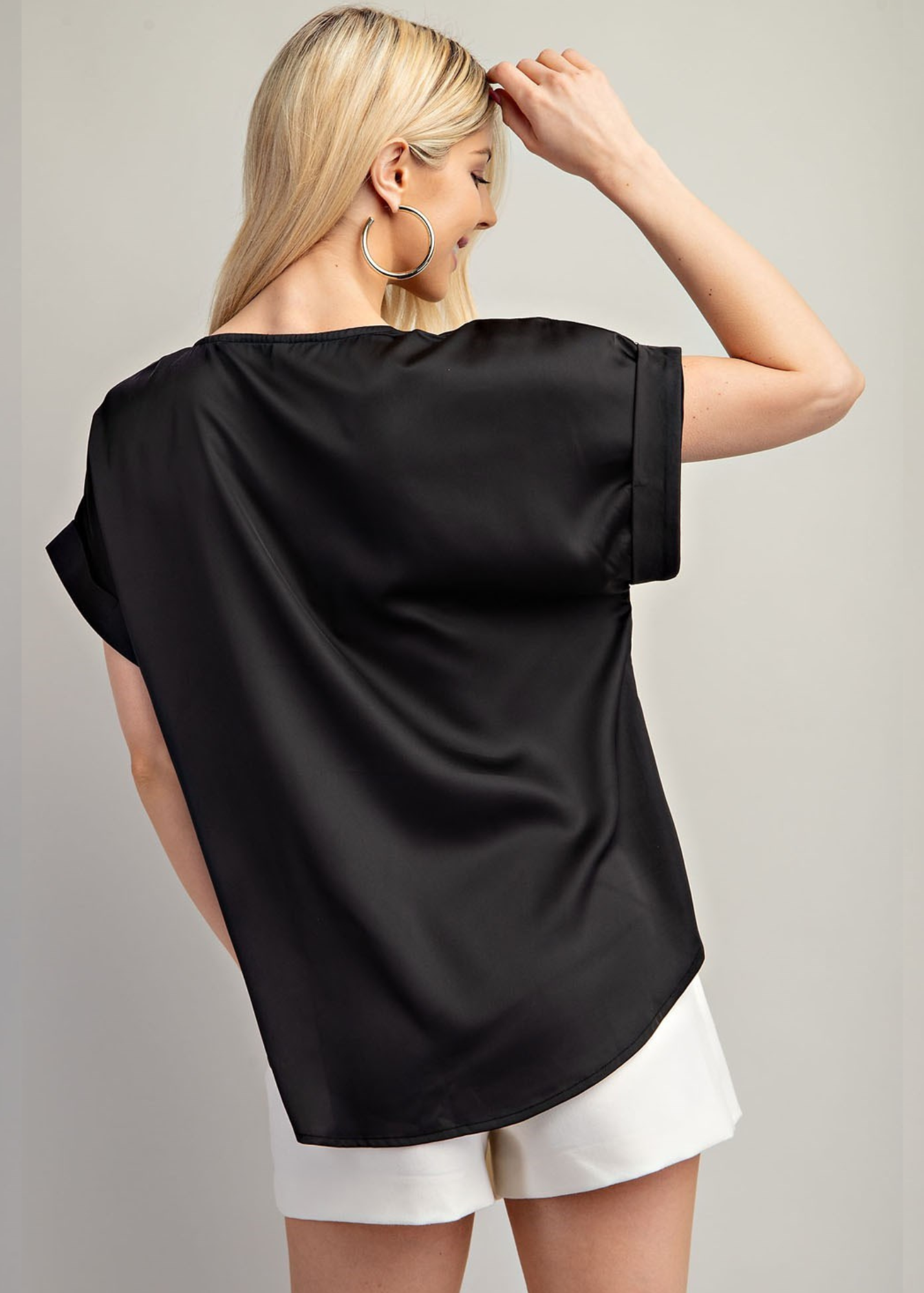 JOSEY V-NECK TOP-BLACK