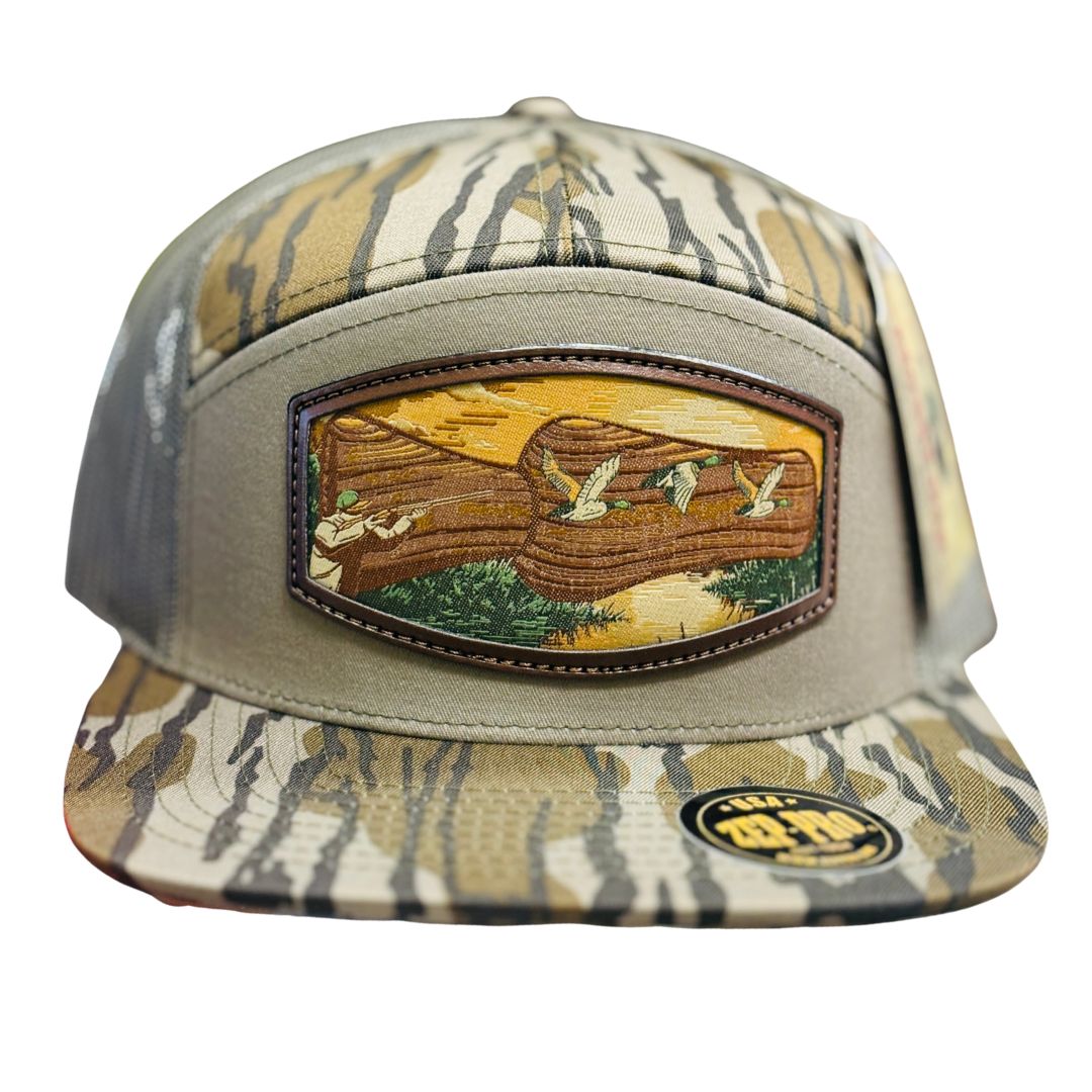 7 PANEL HAT - WOVEN PATCH DUCK CALL BOTTOMLAND