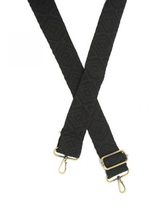 GUITAR STRAP-BLK SIMPLE GEO : 2"