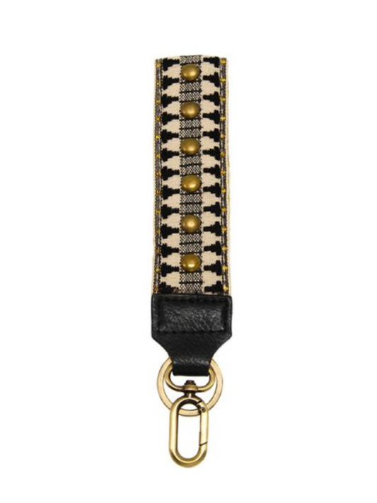 EASY FIND WRISTLET KEYCHAIN-BLK STUDDED : 1.5"