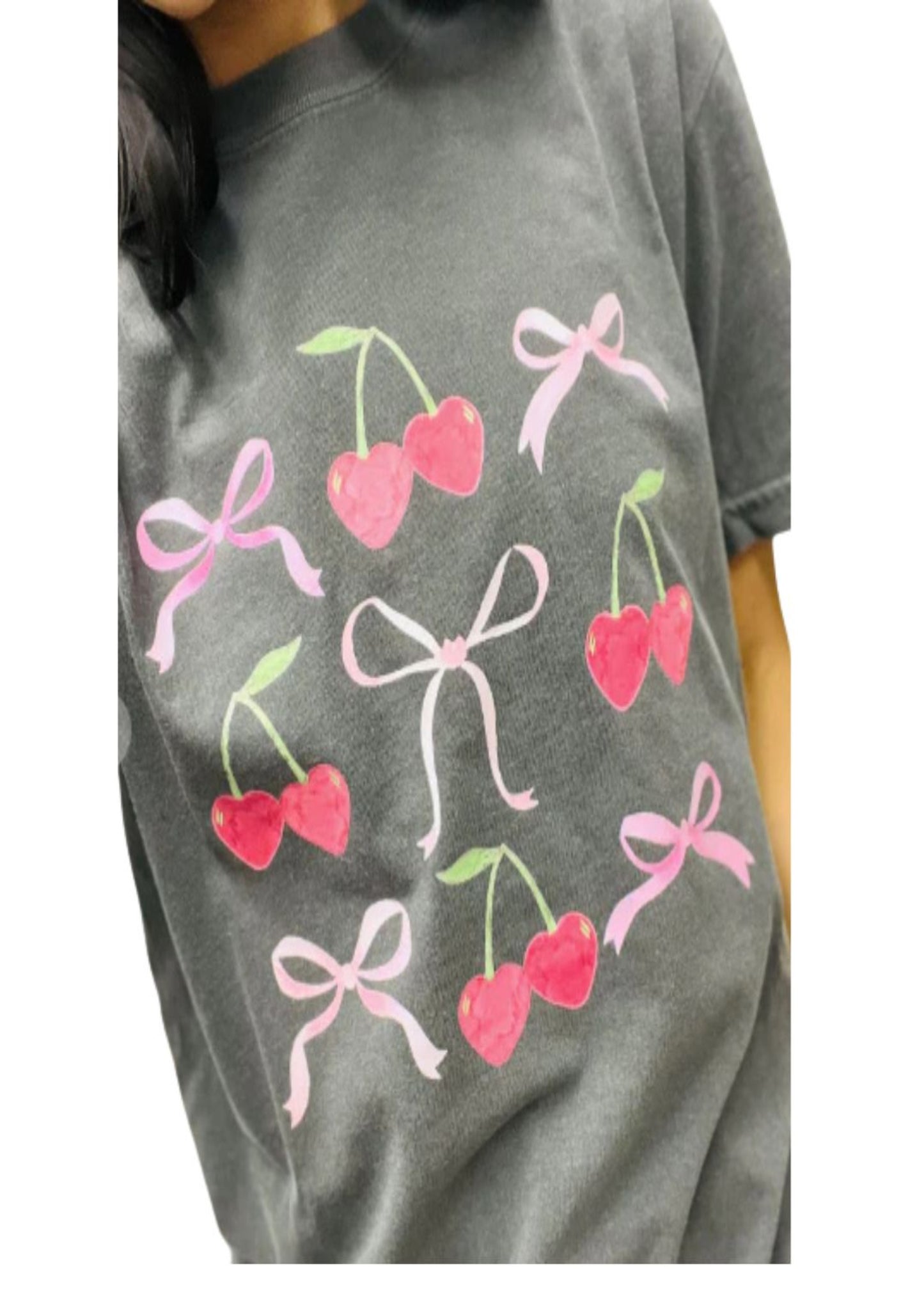 CHERRY BOW'S TRIO CHECK STACK TEE