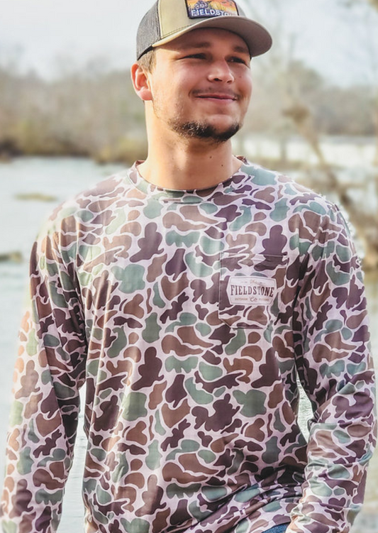 DRY-FIT POCKETED CAMO TEE-LONG SLEEVE