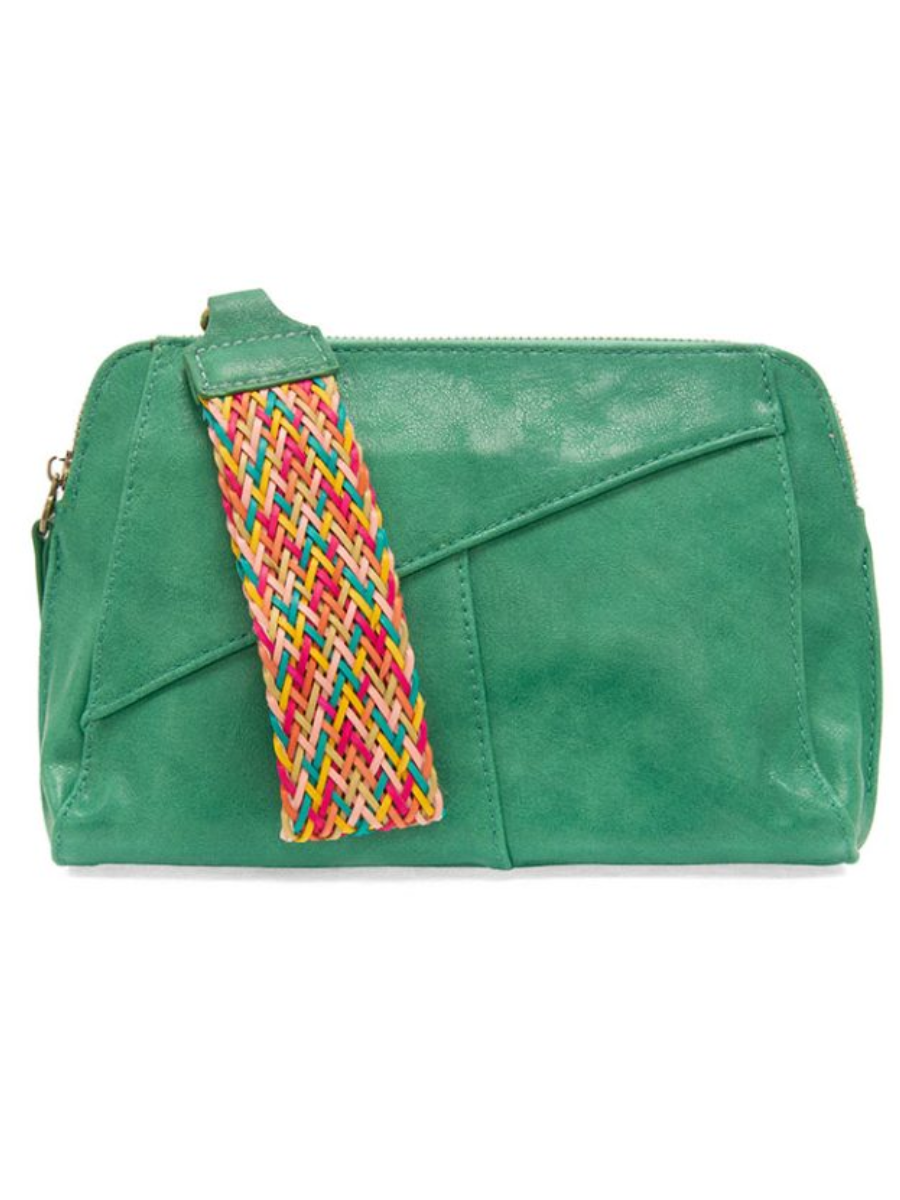 GIGI CROSSBODY W/ WOVEN WRISTLE-JUNGLE GREEN