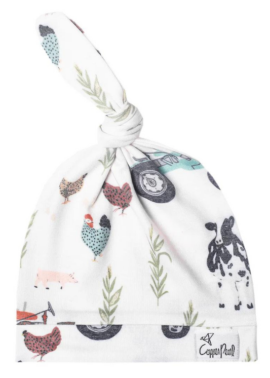 TOP KNOT HAT-JO : 5-18 MO
