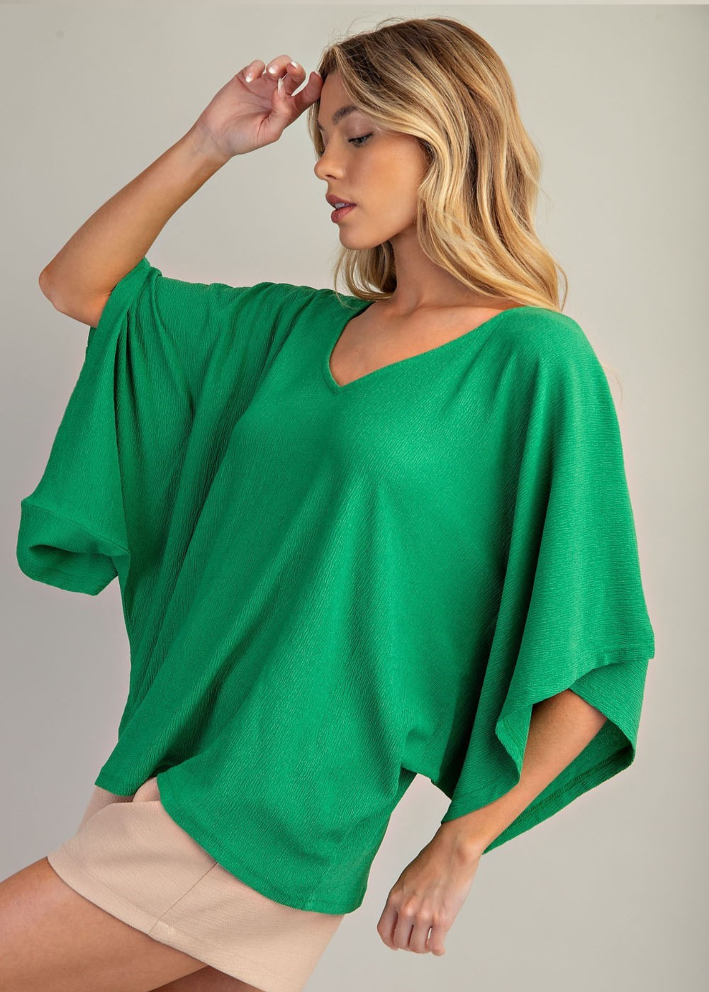 KENZ KIMONO TOP IN GREEN