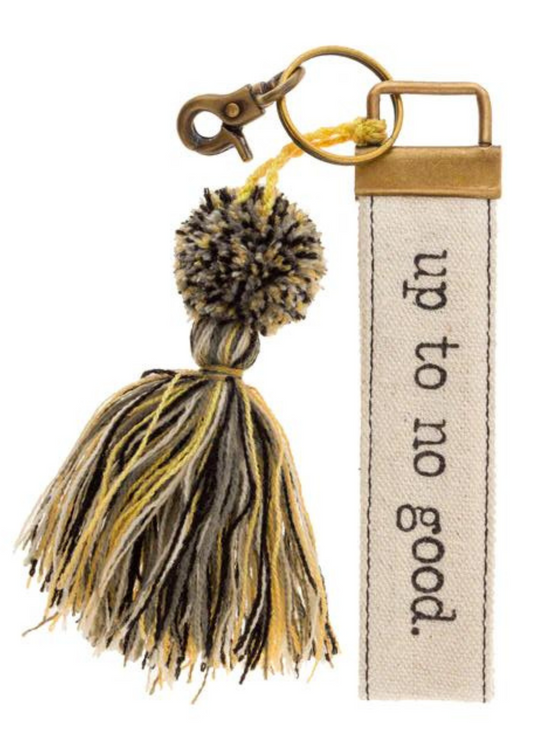 CANVAS TASSEL KEY CHAIN-UP TO NO GOOD