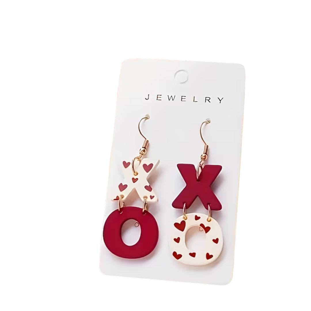 Women's Elegant Heart Dangle Earrings - xoxo