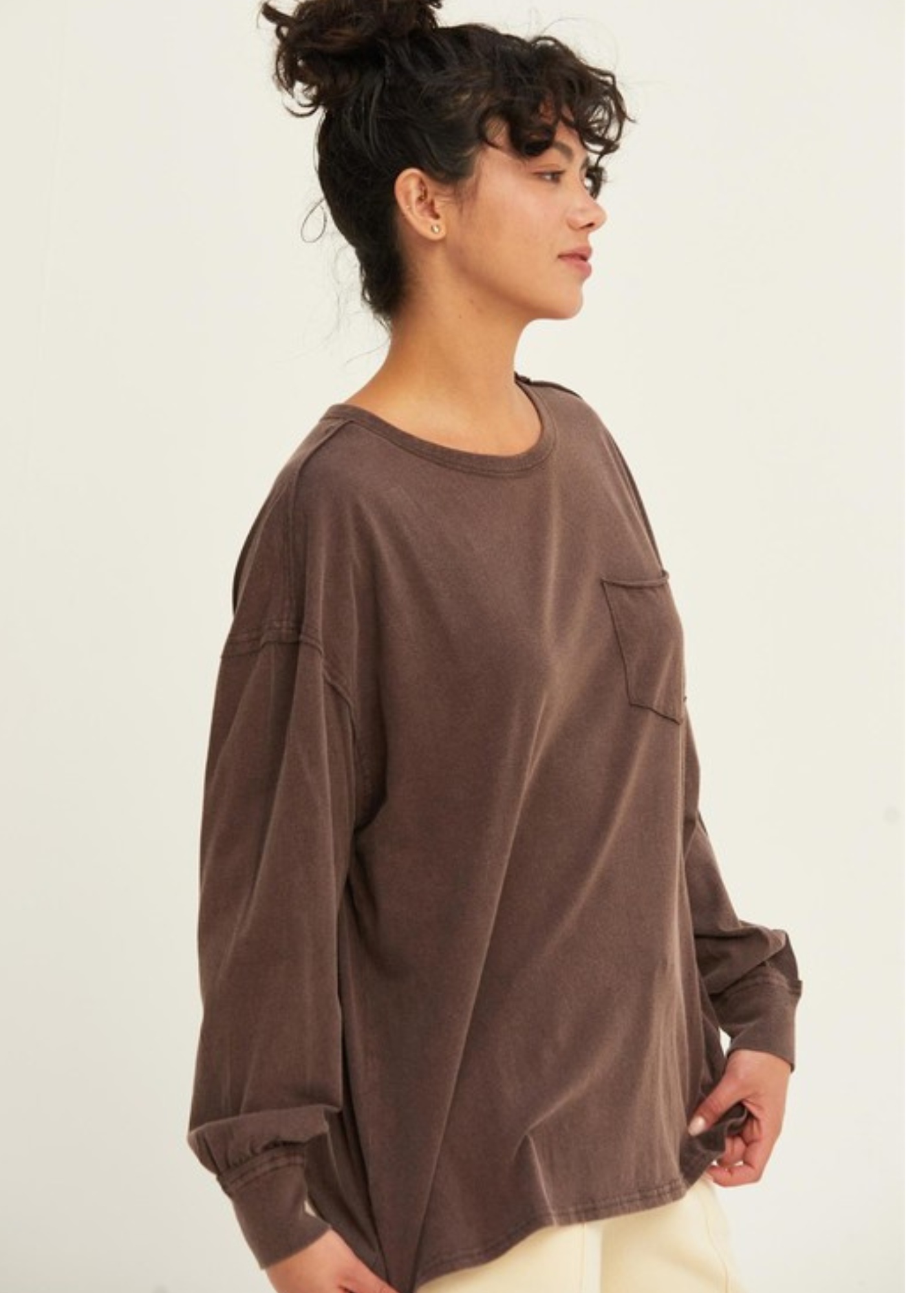 CAMI POCKET TEE- ESPRESSO