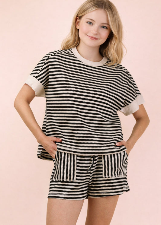 CATHERINE SET - BLACK/OATMEAL