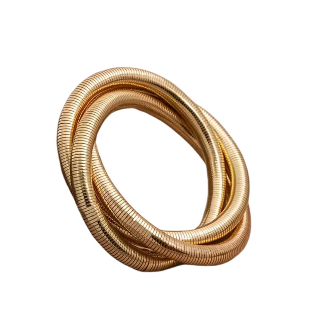 Gold Plated Stainless Steel Bangle Set