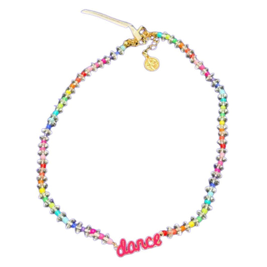 KIDS CLEAR MULTI BEADED NECKLACE - DANCE IN PINK