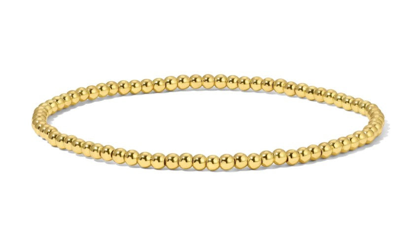 GOLD ROUNDED BEAD BRACELET - 2.5 MINI