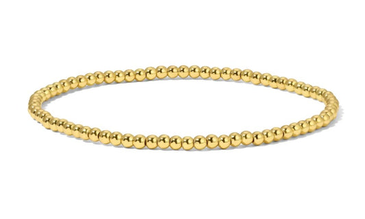 GOLD ROUNDED BEAD BRACELET - 2.5 MINI