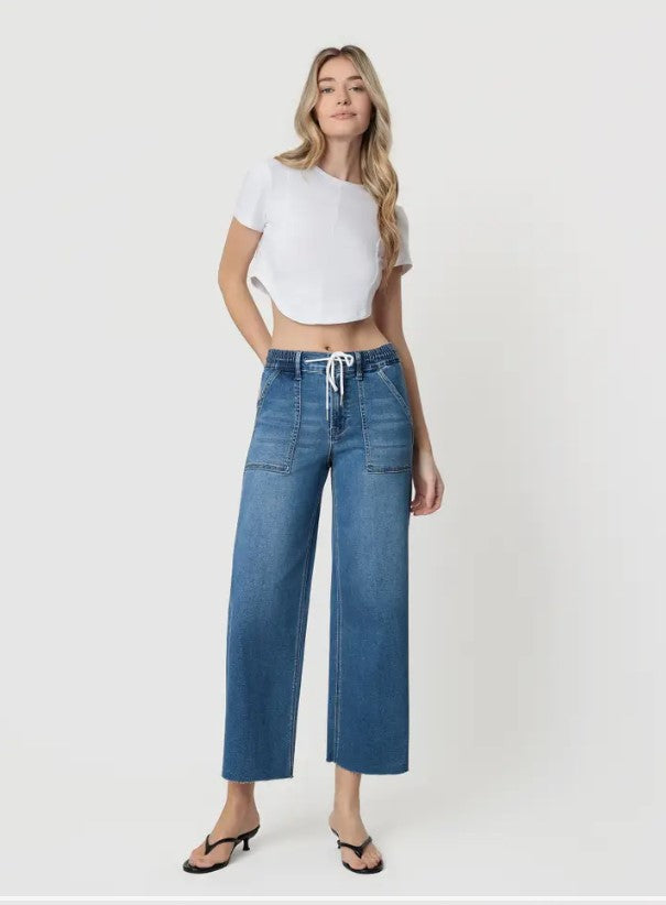 HIGH RISE SUPER SOFT DRAWSTRING BAGGY WIDE