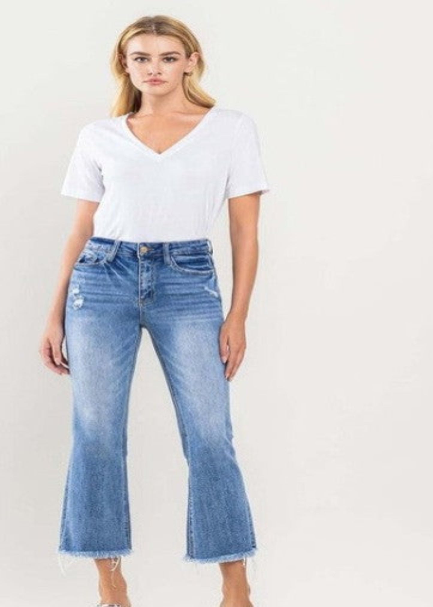 PLUS KICK FLARE JEANS-AMBER