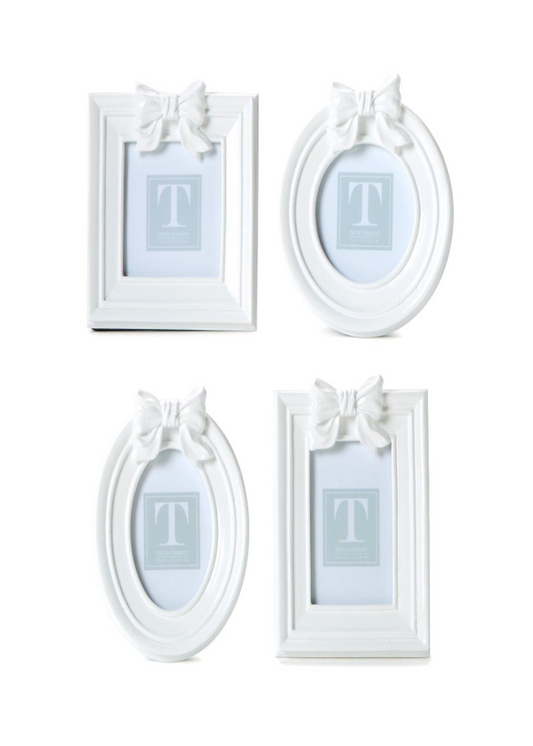 WHITE BOW PHOTO FRAMES