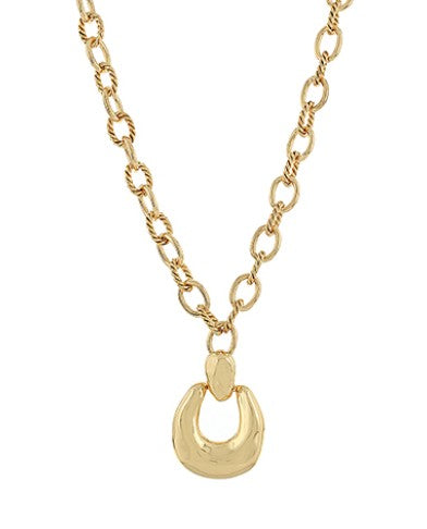 VINTAGE GOLD OVAL PENDANT NECKLACE