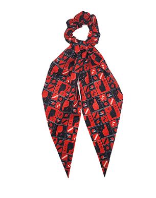 GAMEDAY #1 PRINT PONY SCRUNCHIE - GA/RED