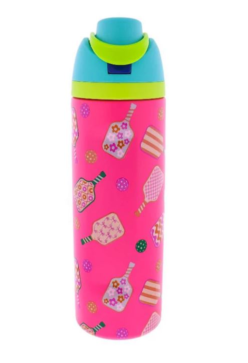 PICKLEBALL 24 OZ WATER BOTTLE WITH STRAW CAP