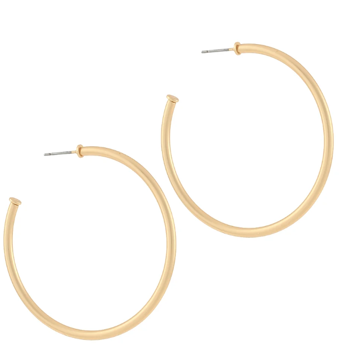 METAL OPEN HOOPS- MATTEGOLD