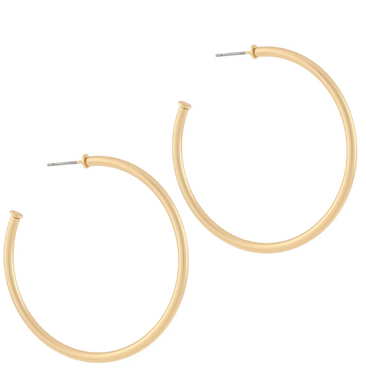 METAL OPEN HOOPS- MATTEGOLD