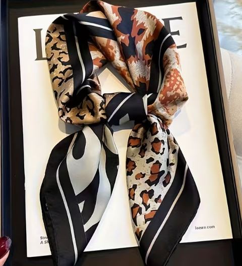 BOLD LEOPARD SCARF - ELGANT BLACK