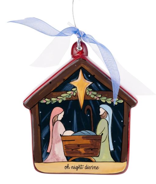 OH NIGHT DIVINE NATIVITY PUFF ORNAMENT