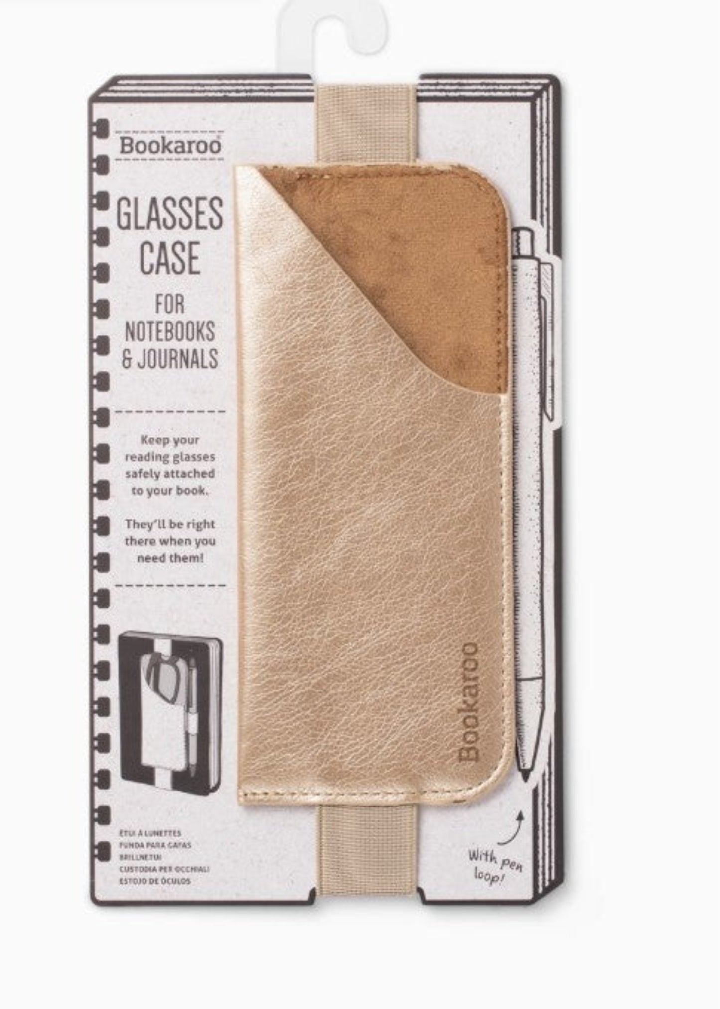 BOOKAROO GLASSES CASE - GOLD