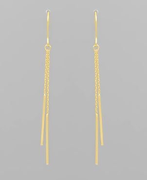 TWO GOLD STRAND DANGLING EARRINGS