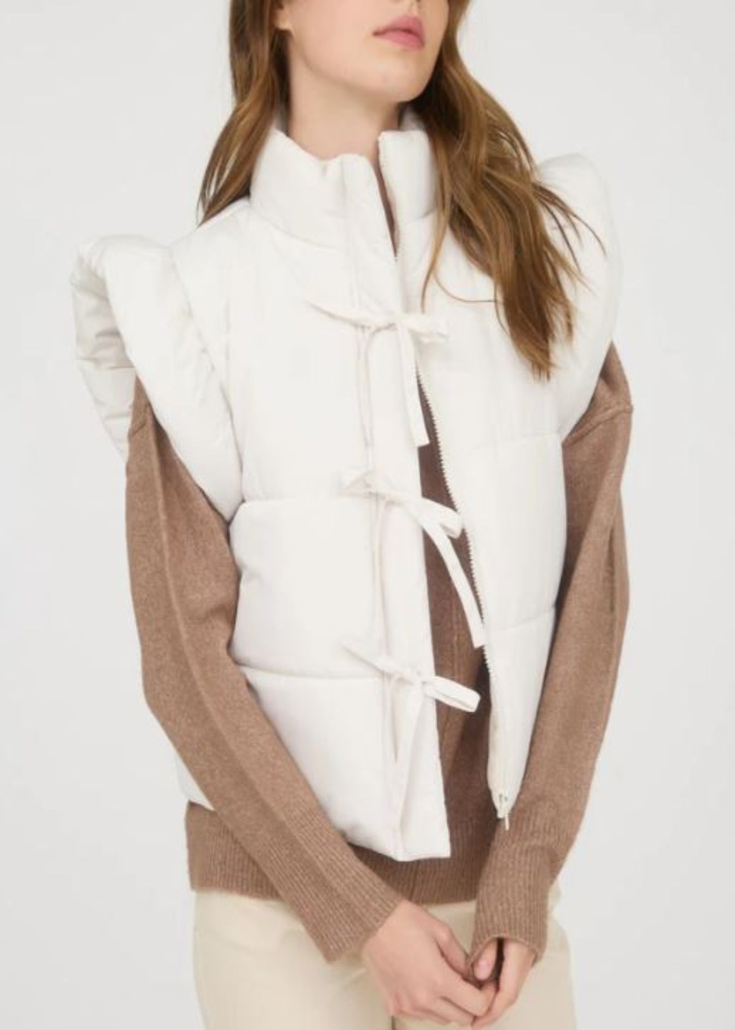 AMY FLUTTER VEST - CREAM