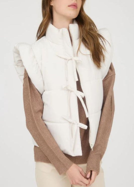 AMY FLUTTER VEST - CREAM