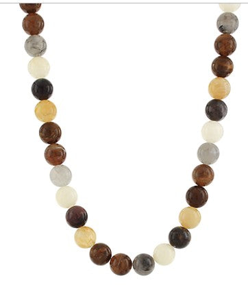 COLORFUL ACRYLIC BALL BEAD NECKLACE - GRAY MULTI