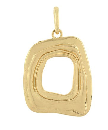 TEXTURED GEOMETRIC SQUARE CHARM - GOLD