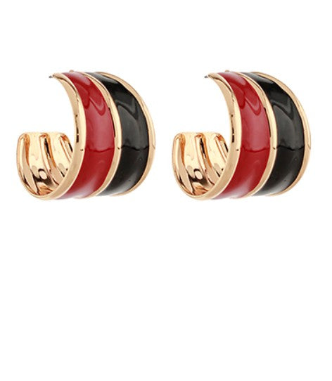 GAME DAY WIDE TWO TONE HOOPS - BURGUNDY