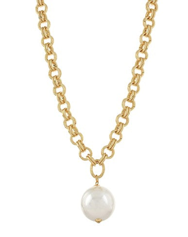 GOLD CHAIN NECKLACE - PEARL