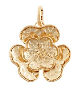 TEXTURED FLOWER METAL CHARM