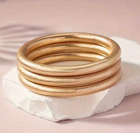 THREE PIECE SET GOLD BANGLES