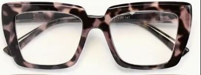 RETRO SQUARE READING GLASSES +250 - CAMELLIA