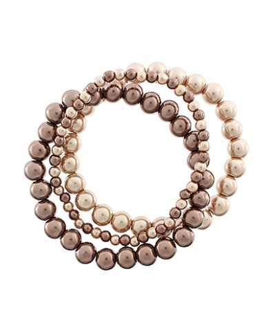 BROWN AND GOLD BEADED BRACELET
