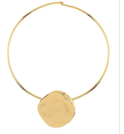 BIG ROUND LAYERED CHOKER - GOLD