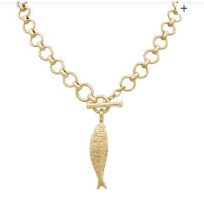 TEXTURED FISH NECKLACE