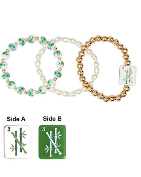 MAHJONG BRACELET SET - GREEN BAMBOO