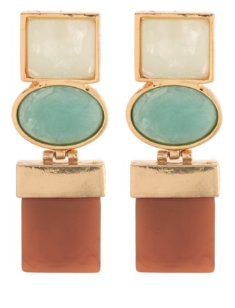MULTI SHAPE/STONE - BROWN/TURQUOISE