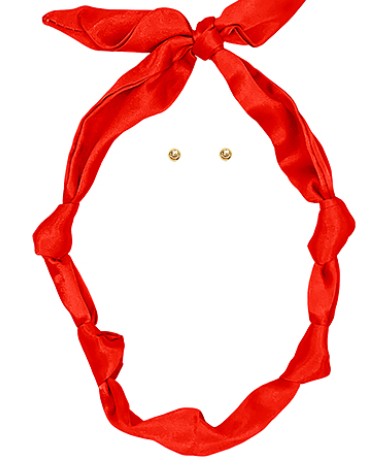 RED SCARF NECKLACE