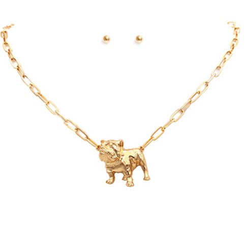 BULLDOG GOLD NECKLACE